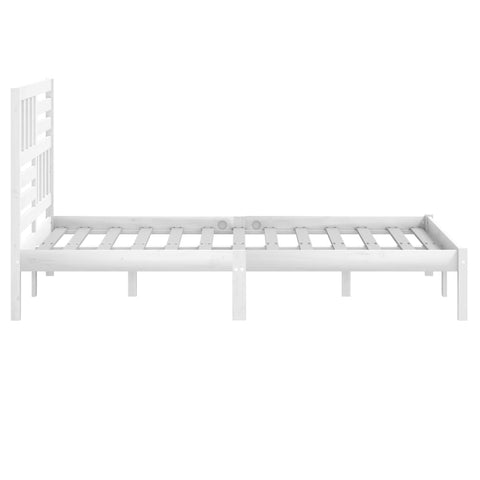 vidaXL Bed Frame without Mattress White Solid Wood Pine 140x190 cm