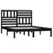 vidaXL Bed Frame without Mattress Black Solid Wood Pine 140x190 cm