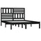 vidaXL Bed Frame without Mattress Black 150x200 cm King Size  Solid Wood Pine