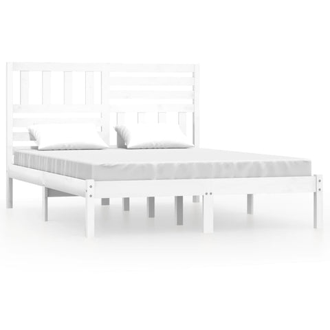 vidaXL Bed Frame without Mattress White Solid Wood Pine 160x200 cm