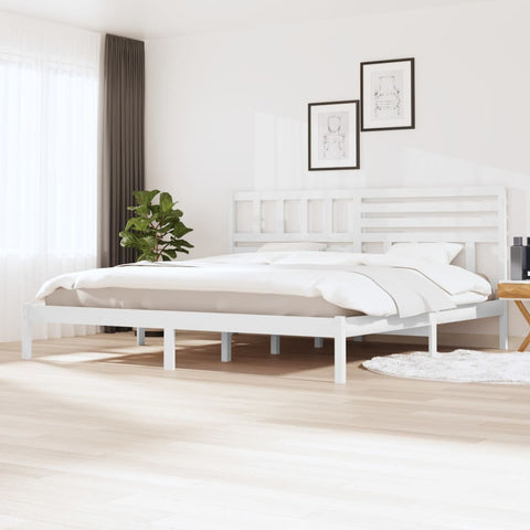 vidaXL Bed Frame without Mattress White 180x200 cm Super King  Solid Wood Pine