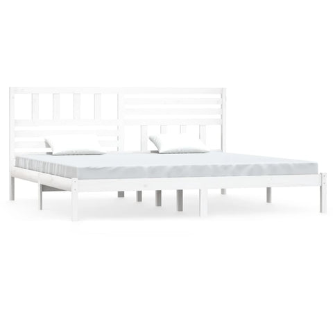 vidaXL Bed Frame without Mattress White Solid Wood Pine 200x200 cm