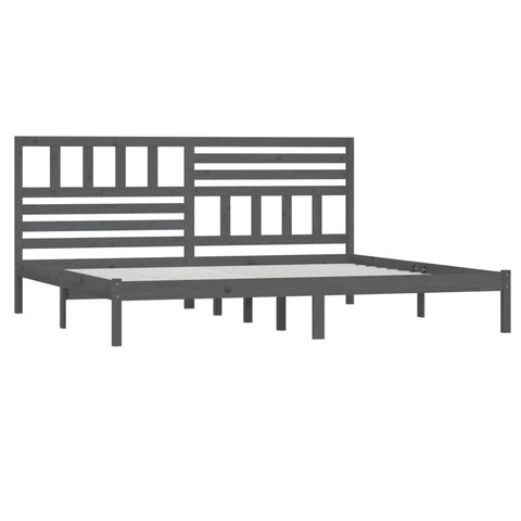 vidaXL Bed Frame without Mattress Grey Solid Wood Pine 200x200 cm