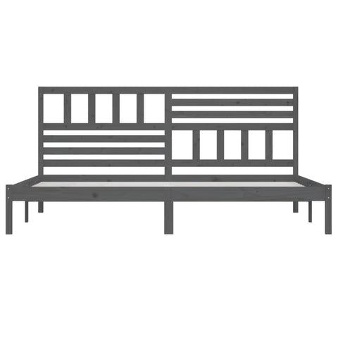 vidaXL Bed Frame without Mattress Grey Solid Wood Pine 200x200 cm