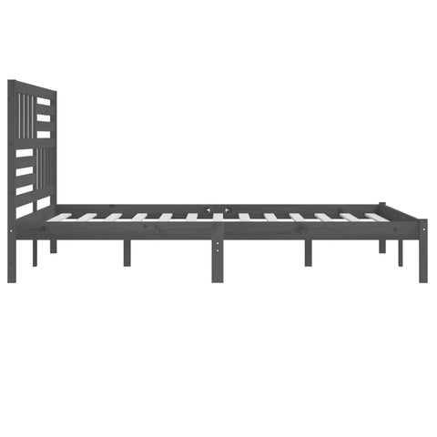 vidaXL Bed Frame without Mattress Grey Solid Wood Pine 200x200 cm