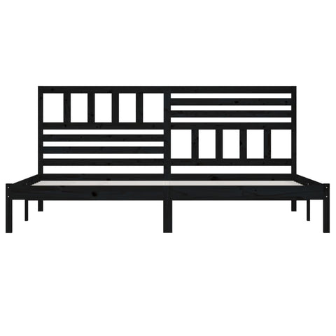 vidaXL Bed Frame without Mattress Black Solid Wood Pine 200x200 cm