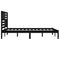 vidaXL Bed Frame without Mattress Black Solid Wood Pine 200x200 cm