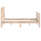 vidaXL Bed Frame without Mattress 120x190 cm Small Double Small Double Solid Wood