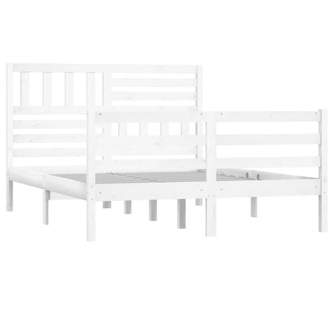 vidaXL Bed Frame without Mattress White Solid Wood 120x200 cm