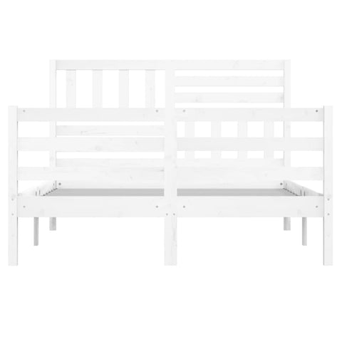 vidaXL Bed Frame without Mattress White Solid Wood 120x200 cm