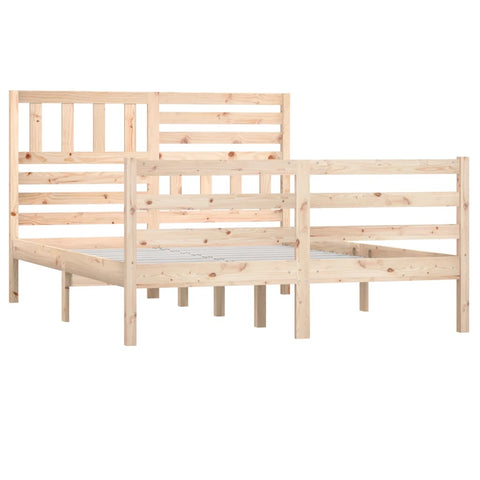 vidaXL Bed Frame without Mattress 150x200 cm King Size King Size Solid Wood