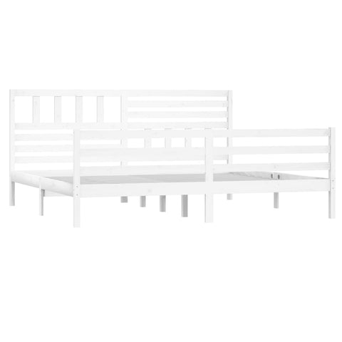 vidaXL Bed Frame without Mattress White Solid Wood 200x200 cm