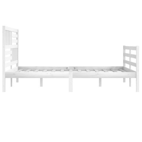 vidaXL Bed Frame without Mattress White Solid Wood 200x200 cm