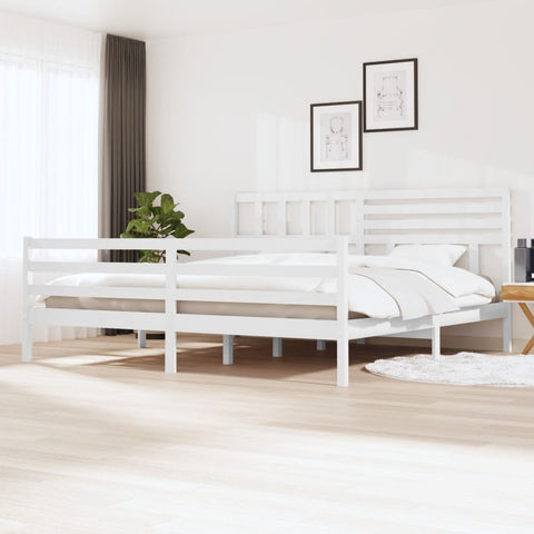 vidaXL Bed Frame without Mattress White Solid Wood 200x200 cm