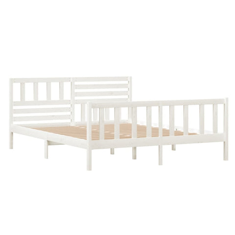 3101149 vidaXL Bed Frame without Mattress White Solid Wood 120x200 cm (810078+814135)