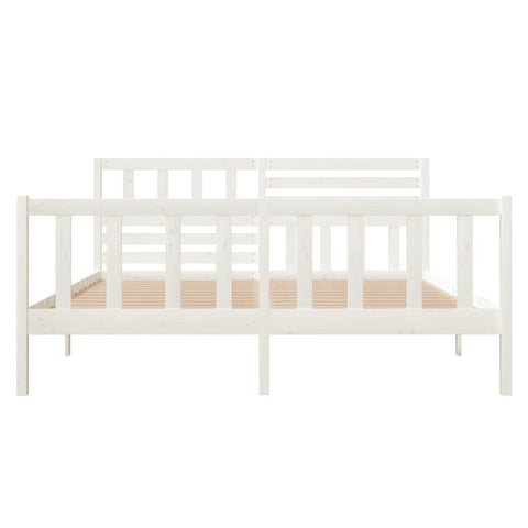 3101149 vidaXL Bed Frame without Mattress White Solid Wood 120x200 cm (810078+814135)