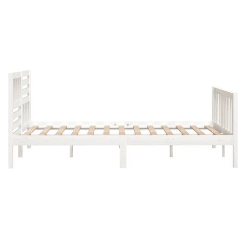 3101149 vidaXL Bed Frame without Mattress White Solid Wood 120x200 cm (810078+814135)