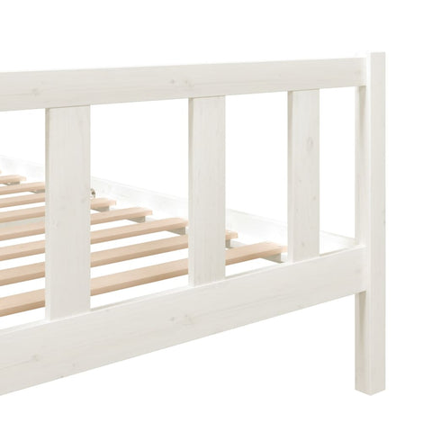 3101149 vidaXL Bed Frame without Mattress White Solid Wood 120x200 cm (810078+814135)