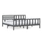 3101175 vidaXL Bed Frame without Mattress Grey Solid Wood 200x200 cm (810104+814166)