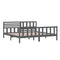3101175 vidaXL Bed Frame without Mattress Grey Solid Wood 200x200 cm (810104+814166)