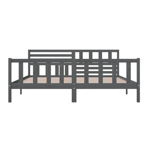 3101175 vidaXL Bed Frame without Mattress Grey Solid Wood 200x200 cm (810104+814166)