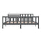3101175 vidaXL Bed Frame without Mattress Grey Solid Wood 200x200 cm (810104+814166)