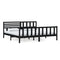 3101177 vidaXL Bed Frame without Mattress Black Solid Wood 200x200 cm (810106+814168)
