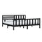 3101177 vidaXL Bed Frame without Mattress Black Solid Wood 200x200 cm (810106+814168)
