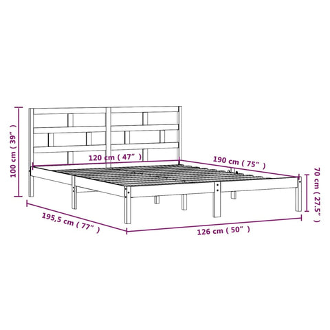 vidaXL Bed Frame without Mattress Small Double Solid Wood