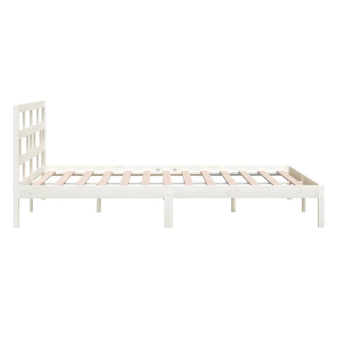 vidaXL Bed Frame without Mattress White Double Solid Wood