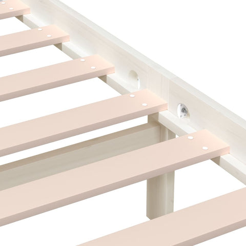vidaXL Bed Frame without Mattress White Double Solid Wood