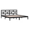 3101202 vidaXL Bed Frame without Mattress Black Solid Wood 140x190 cm (810001+814198)