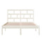 vidaXL Bed Frame without Mattress White King Size Solid Wood