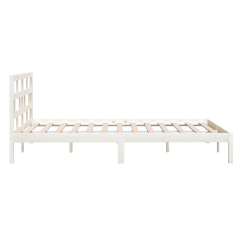 vidaXL Bed Frame without Mattress White King Size Solid Wood