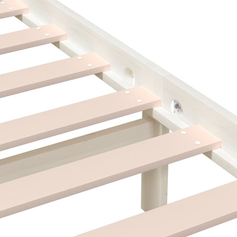 3101229 vidaXL Bed Frame without Mattress White Solid Wood 160x200 cm (810028+814205)