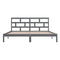 3101240 vidaXL Bed Frame without Mattress Grey Solid Wood Pine 200x200 cm (810039+814216)