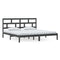 3101242 vidaXL Bed Frame without Mattress Black Solid Wood Pine 200x200 cm (810041+814218)