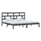 3101242 vidaXL Bed Frame without Mattress Black Solid Wood Pine 200x200 cm (810041+814218)