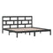 3101242 vidaXL Bed Frame without Mattress Black Solid Wood Pine 200x200 cm (810041+814218)