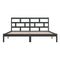 3101242 vidaXL Bed Frame without Mattress Black Solid Wood Pine 200x200 cm (810041+814218)