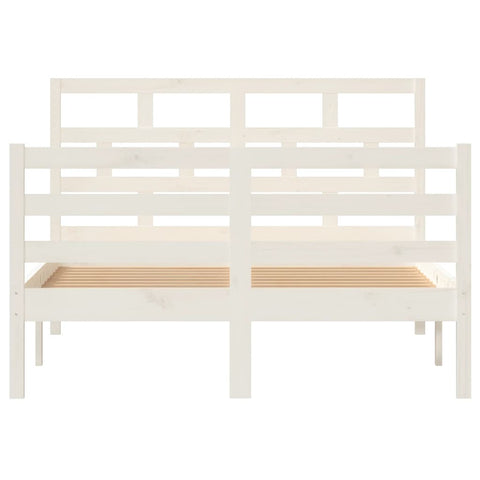 3101279 vidaXL Bed Frame without Mattress White Solid Wood 120x200 cm (810426+814185)