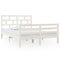 3101284 vidaXL Bed Frame without Mattress White Solid Wood 140x200 cm (810431+814195)