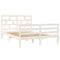 3101284 vidaXL Bed Frame without Mattress White Solid Wood 140x200 cm (810431+814195)