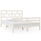 vidaXL Bed Frame without Mattress White Solid Wood King Size