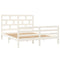 vidaXL Bed Frame without Mattress White Solid Wood King Size