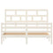 vidaXL Bed Frame without Mattress White Solid Wood King Size
