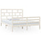 3101294 vidaXL Bed Frame without Mattress White Solid Wood 160x200 cm (810441+814205)
