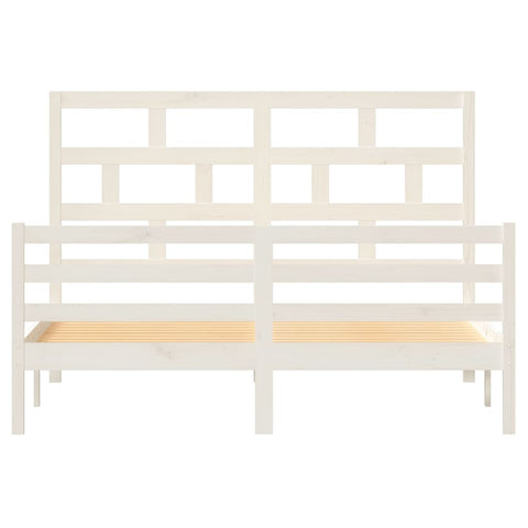 3101294 vidaXL Bed Frame without Mattress White Solid Wood 160x200 cm (810441+814205)