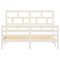 3101294 vidaXL Bed Frame without Mattress White Solid Wood 160x200 cm (810441+814205)