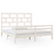 vidaXL Bed Frame without Mattress White Solid Wood Super King Size